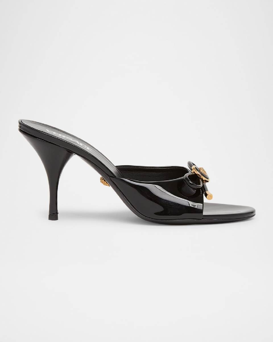 Opera Bow Ballet Mules in Patent Leather